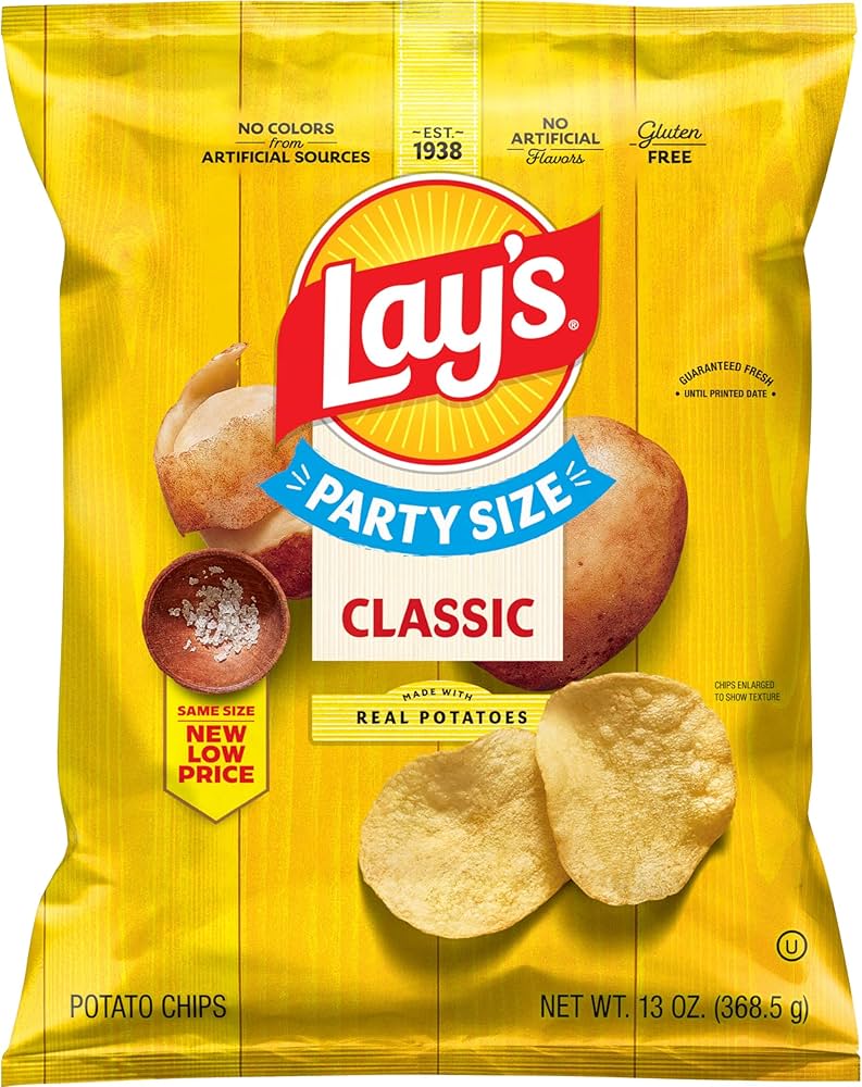 Lay's Potato Chips Classic Lightly Salted Crunch Party Size 13 oz